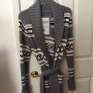 Fair isle heavy knit cardigan