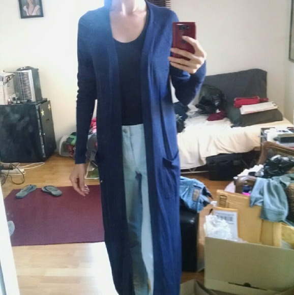 navy blue duster cardigan