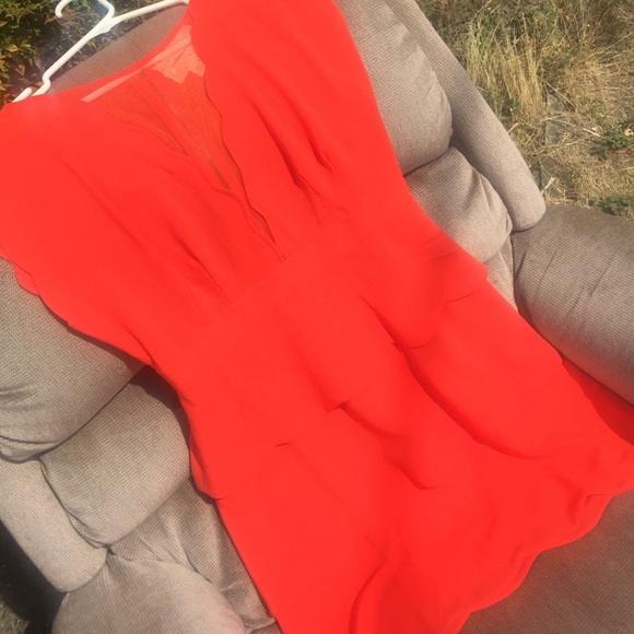 Orange scalloped dress