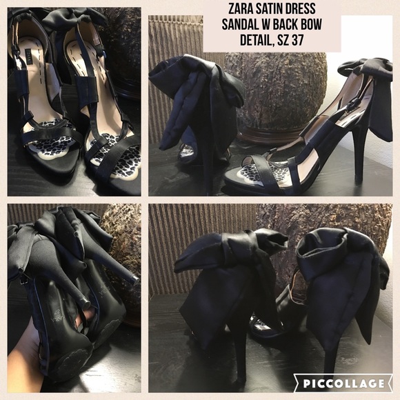 Zara satin bow-back dress sandal