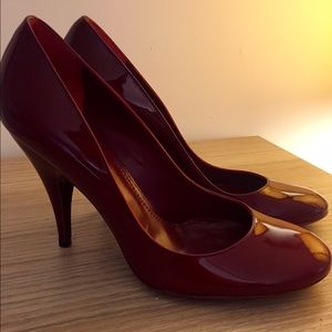 Burberry Red patent leather pumps **never worn