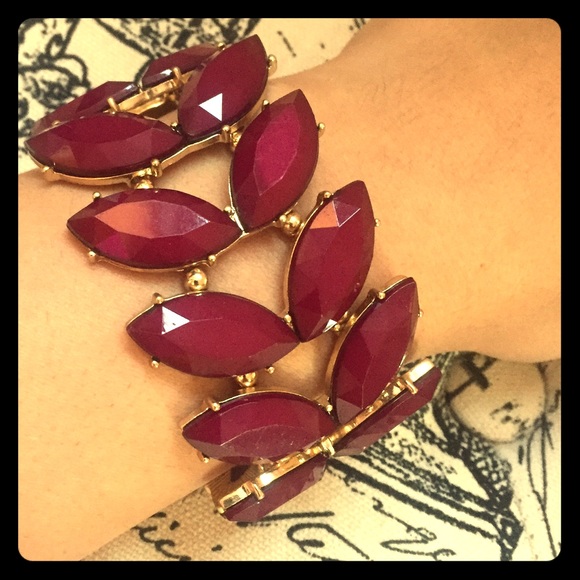 Ruby Rhinestone Bracelet - Picture 1 of 2
