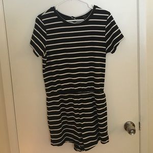 Black & white striped romper
