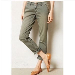 Anthropologie chinos in mint green