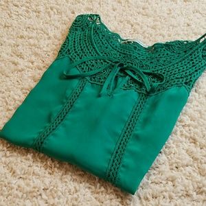 Green Crochet Blouse