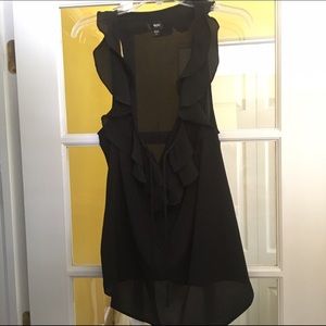 Target Black Tank with Ruffled Neckline