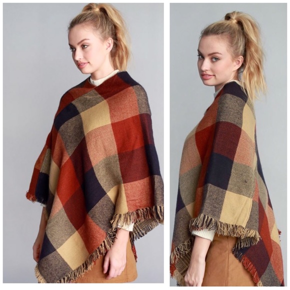 Mad About Plaid Poncho/Cape - Picture 2 of 4