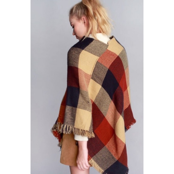 Mad About Plaid Poncho/Cape - Picture 3 of 4