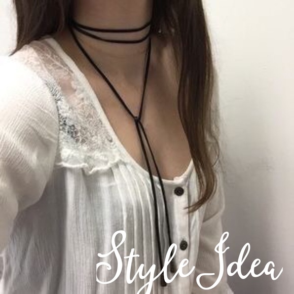 ONE LEFT HP NEW Pearl Leather Wrap Choker Necklace - Picture 4 of 4