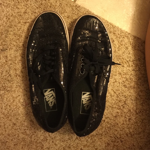 Black sequin vans
