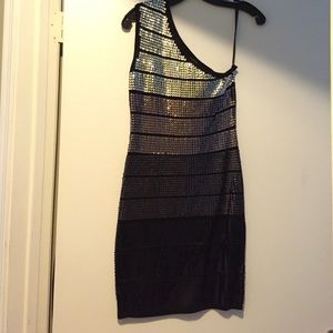 Arden B Sequined, one shoulder party dress!
