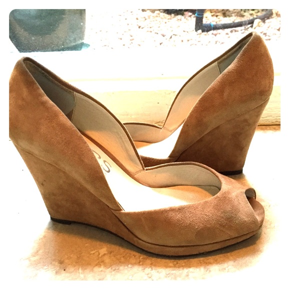 KORS Michael Kors Nude Suede Wedges