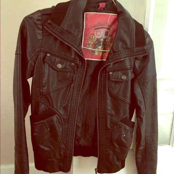 Black faux leather jacket
