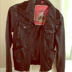 Black faux leather jacket