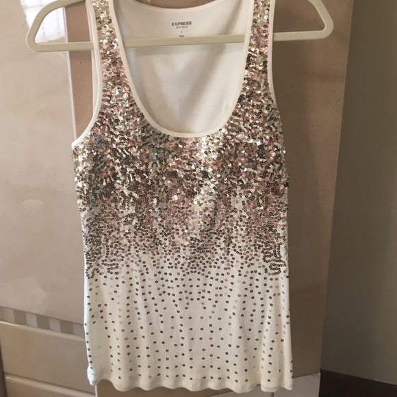 NWT Express Sexy Basic tank with sequins size L