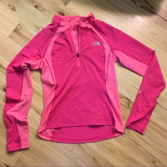 North Face hot pink workout 1/4 zip