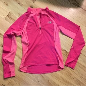 North Face hot pink workout 1/4 zip