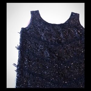 Sequin and Beaded Sleeveless Blouse