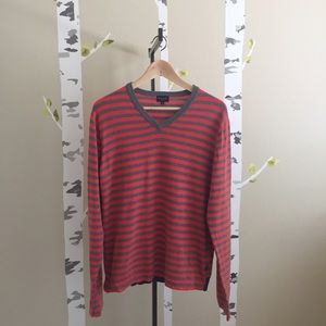 Paul Smith Jeans Striped Sweater Orange Gray