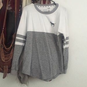 PINK varsity screw sweater