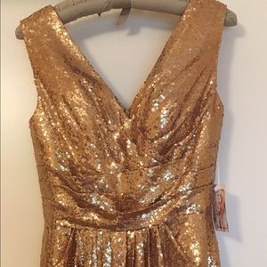*BRAND NEW w/ tag* Gold Sequin floor-length dress