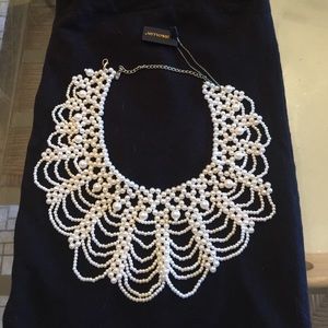 Handmade white Pearl cluster necklace