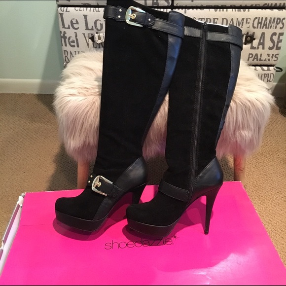 Shoe Dazzle Lourdes Knee High Boots