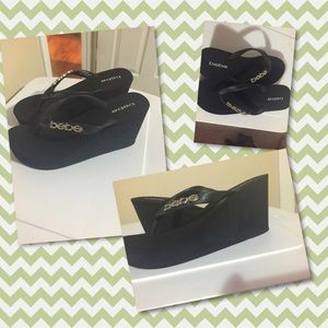 Bebe platform Flip Flops