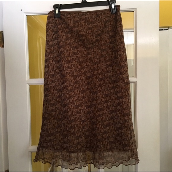 Vintage Brown Tiled Skirt