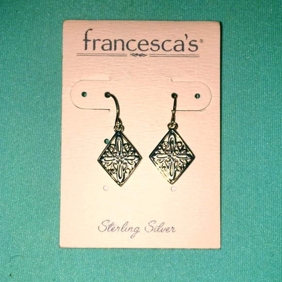 Diamond shaped dangle earrings