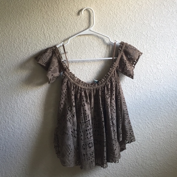 Free people crochet off shoulder top