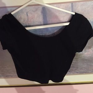 Black tshirt crop top