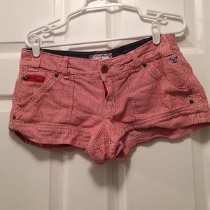 Red and White Striped American Eagle Shorts