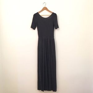 Anthropologie Grey Heather Jersey Scoop Back Maxi