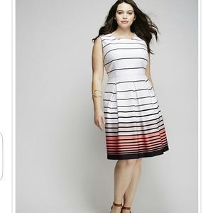 Lane Bryant Plus Size Stripe Fit & Flare Dress