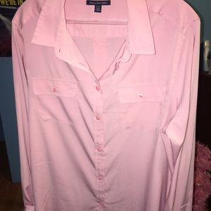 American Eagle Satin Pink Button Up. XL.