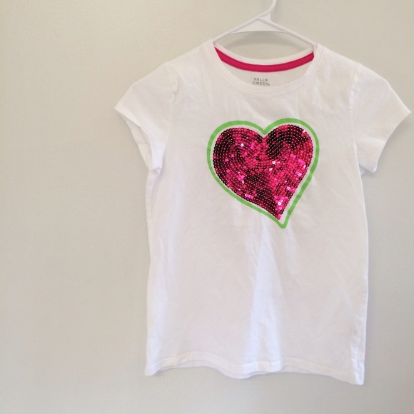 Falls Creek sequin heart t-shirt