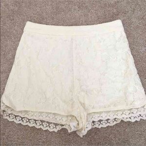 Urban Outfitters Lace High Waisted Shorts