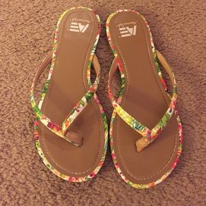 American Eagle Payless flip flops.