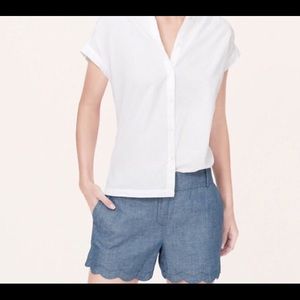 Ann Taylor LOFT Scalloped Shorts