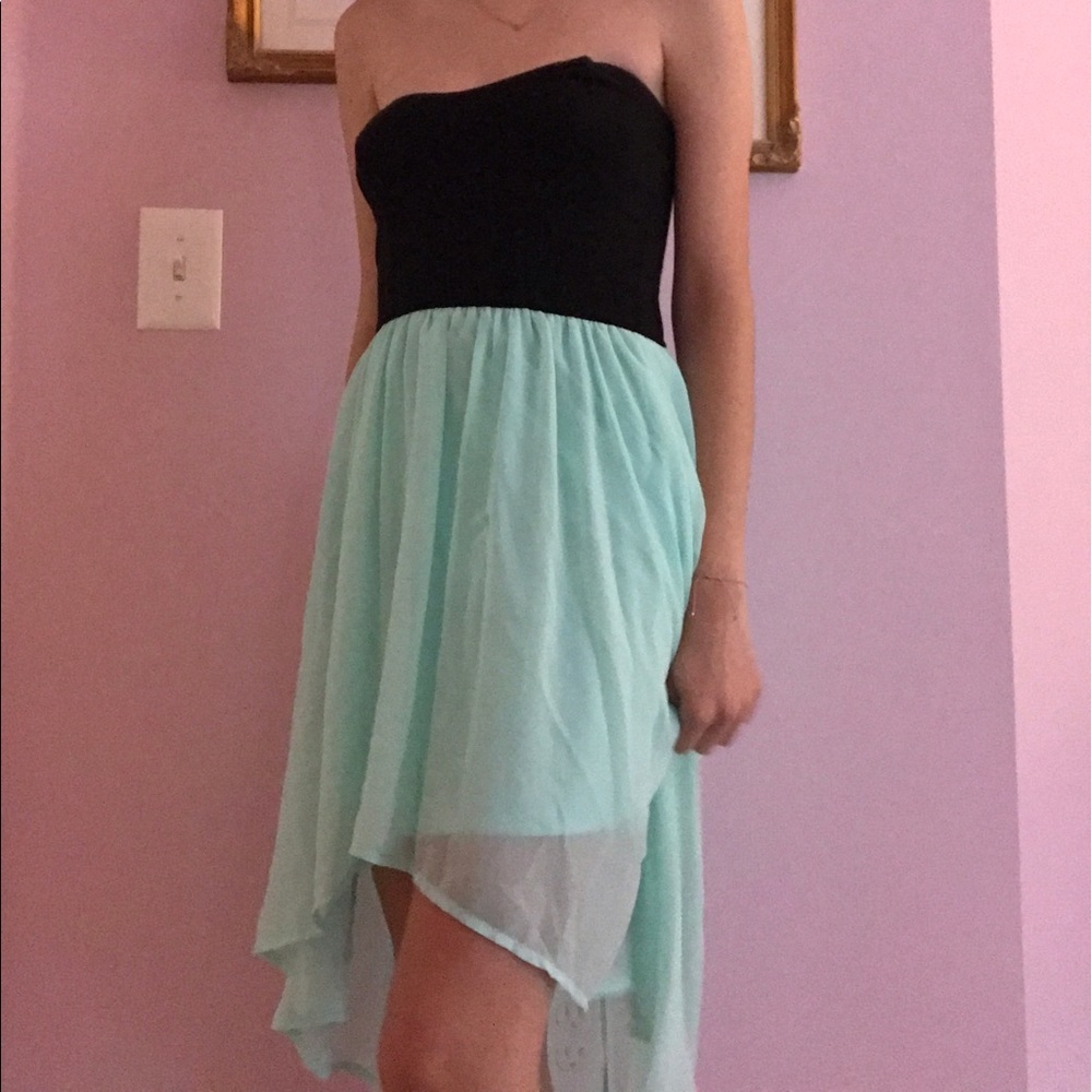 Blue High/Low Party Dress