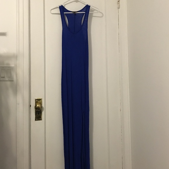 blue maxi with side slit