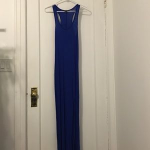 blue maxi with side slit