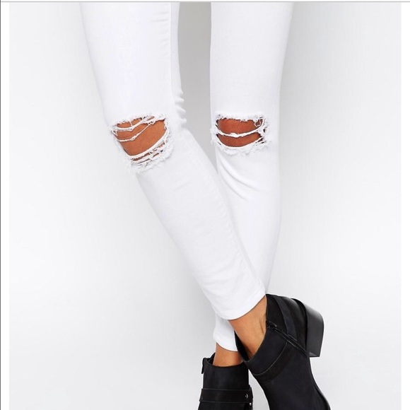 White ripped knee jeans - Picture 3 of 4