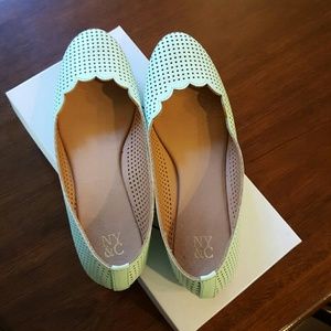 Mint green flats