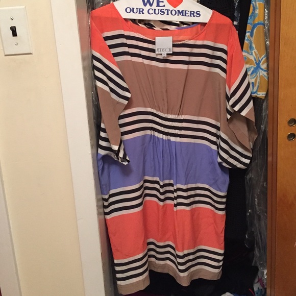 ADDISON stripe, silk beach cover up XS