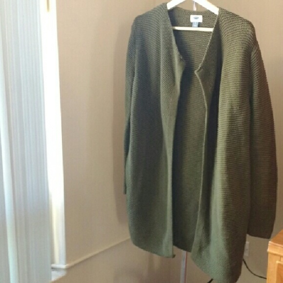 Old Navy Olive Green Oversized Open Cardigan