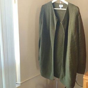 Old Navy Olive Green Oversized Open Cardigan