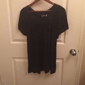 Black on black pullover blouse
