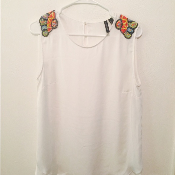 Beaded boho shoulder top